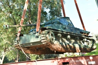 מגדל העמק: טנק "הפאנצ'ר" הגרמני הועבר לתערוכת חיל השריון בלטרון 