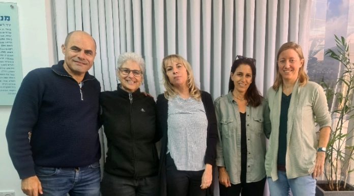 צוות יחסי הציבור בפרויקט עיר הנחלים בקרית שמונה- מבישיבת התנעה. צילום אתי סנה רשות ניקוז ונחלים כינרת