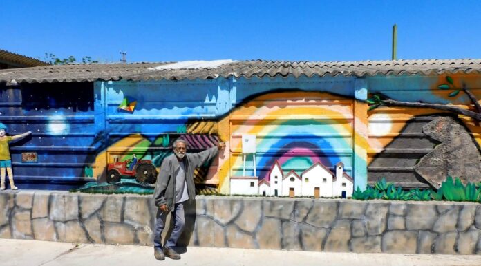 הקיר השווה מיליונים- שאול סלו אמן בינלאומי התפנה מעיסוקיו לצייר על קיר בקיבוץ עין גב